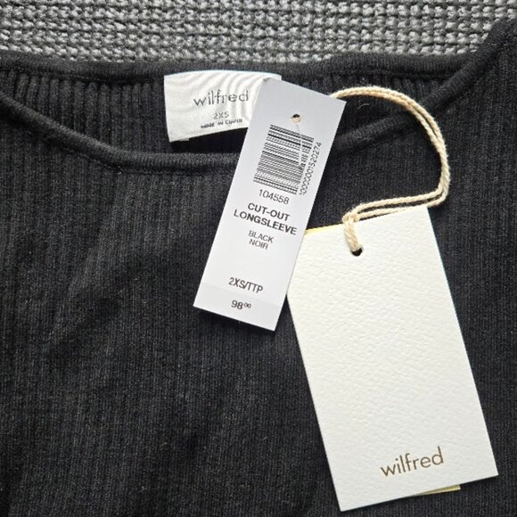 Wilfred Aritzia cutout knit longsleeve mini dress || NWT || xxs || black - Picture 4 of 4